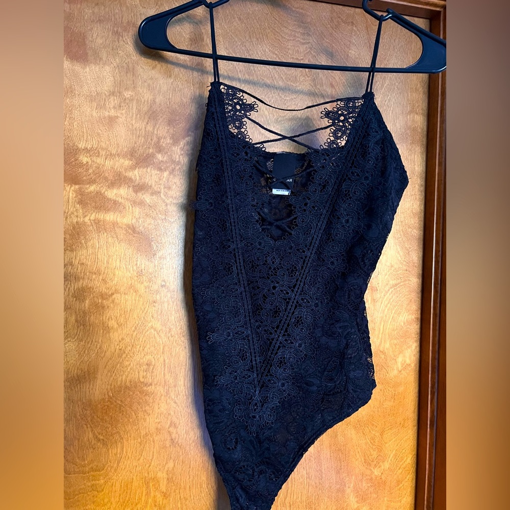 Black all over lace bodysuit